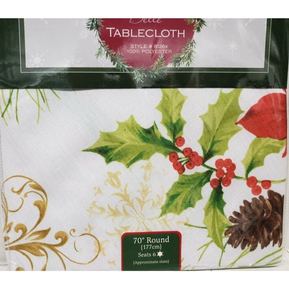 Printed Linen Tablecloth 70